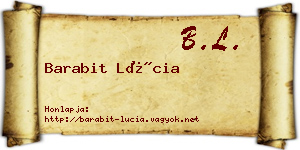 Barabit Lúcia névjegykártya